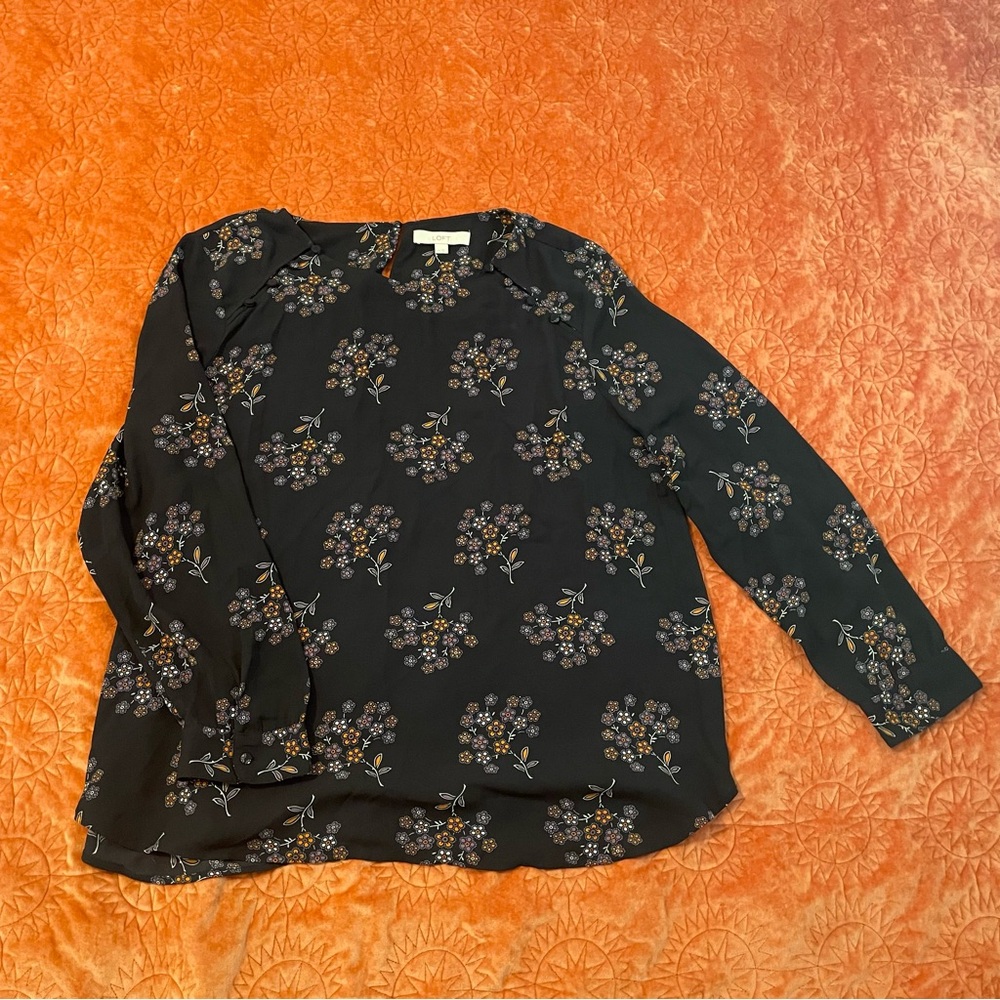 LOFT Floral Long Sleeve Blouse xXL